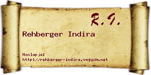Rehberger Indira névjegykártya